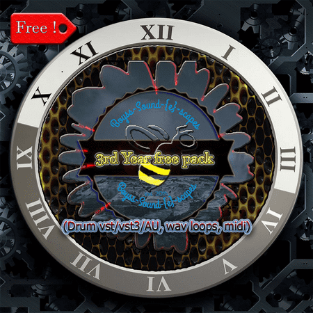3rd Year Free Pack (Drum vst/vst3/au, drum loops, midi)
